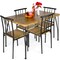 Best Choice Products 5-Piece Indoor Modern Metal Wood Rectangular Dining Table Furniture Set w/ 4 Chairs